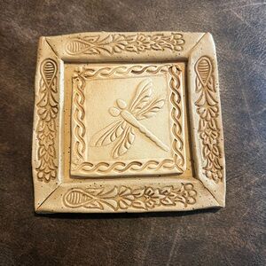 Vintage Tile Dragonfly KN Artist Pottery Kitchen Art Home Decor